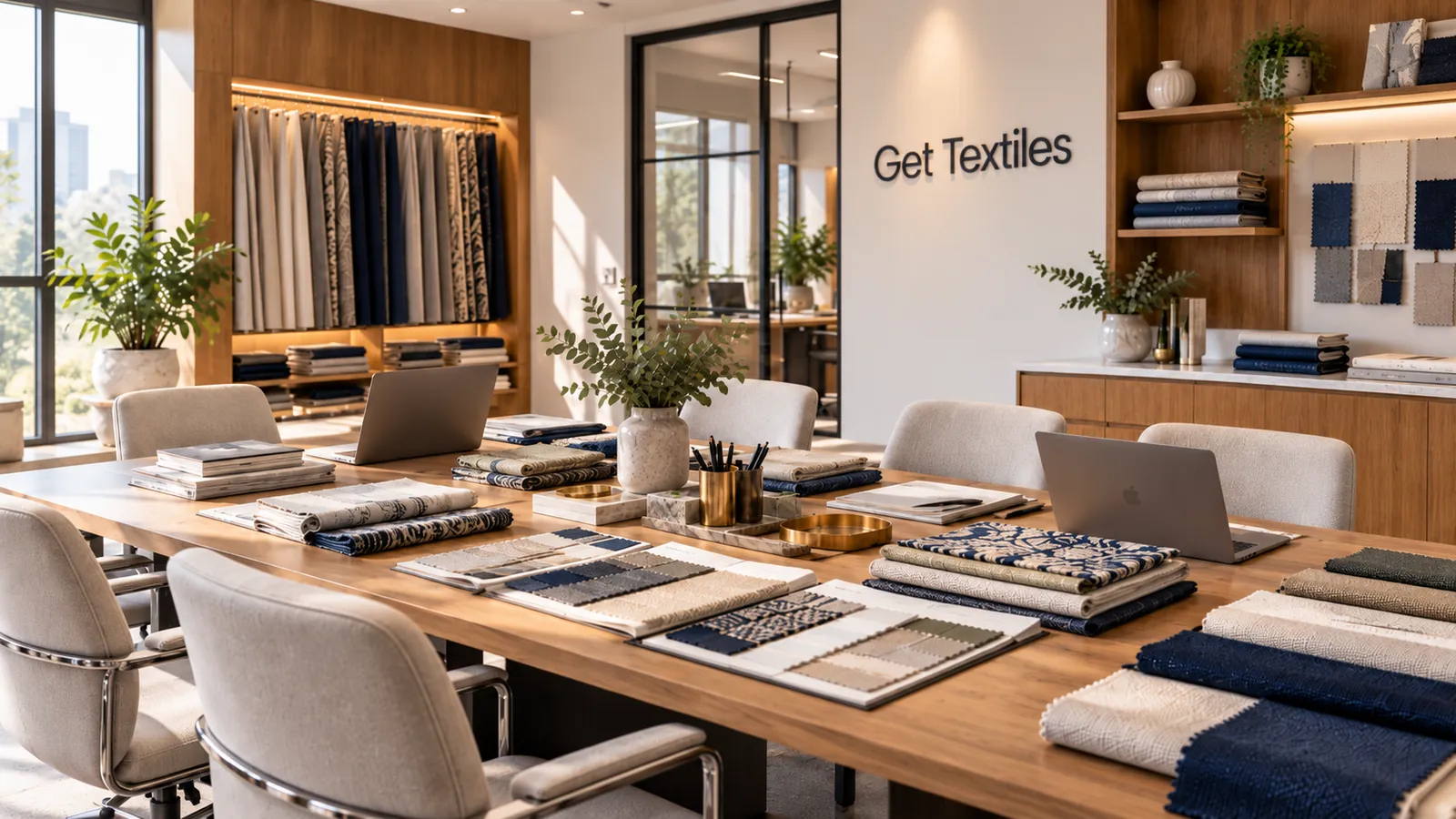 The GET Textiles office and fabric showroom